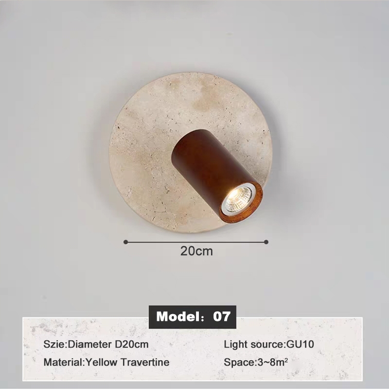Đèn Treo Tường Bằng Đá Travertine Màu Vàng Phong Cách Wabi-Sabi Thích Hợp Cho Phòng Khách Phòng Ngủ Đầu Giường Hành Lang/Cầu Thang Phòng Học