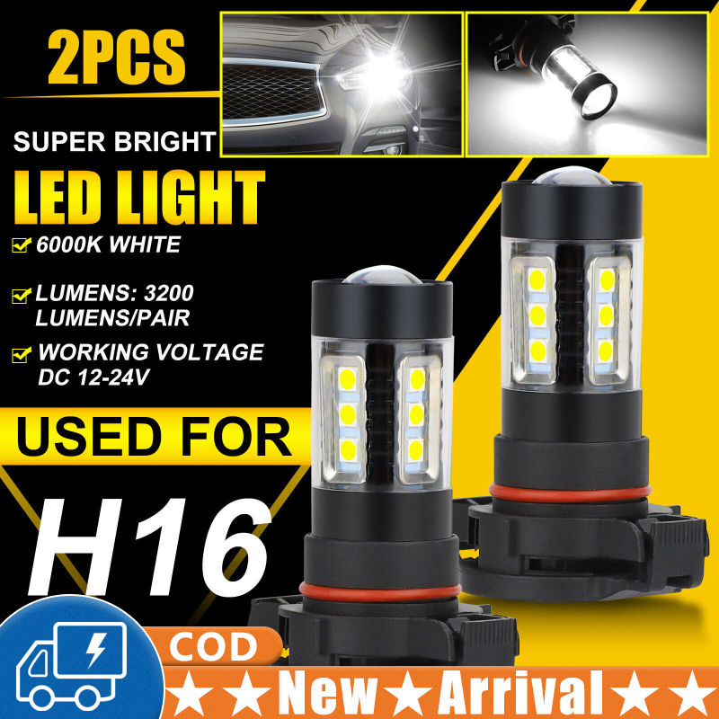 2pcs 5202 H16 Bóng đèn Đèn LED sương mù không thấm nước 6000K-7500k tương thích cho Chevrolet Silverado 1500 2007-2015