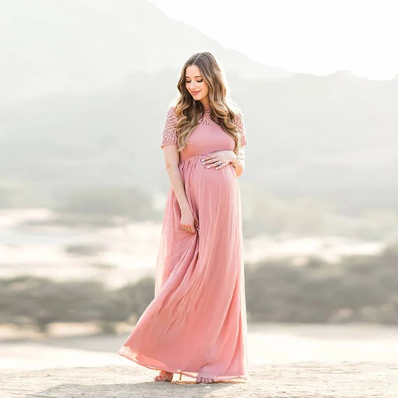 dusty pink dress singapore Dusty Pink Color Party Wear Gown in Georgette With Print and Sequence Work