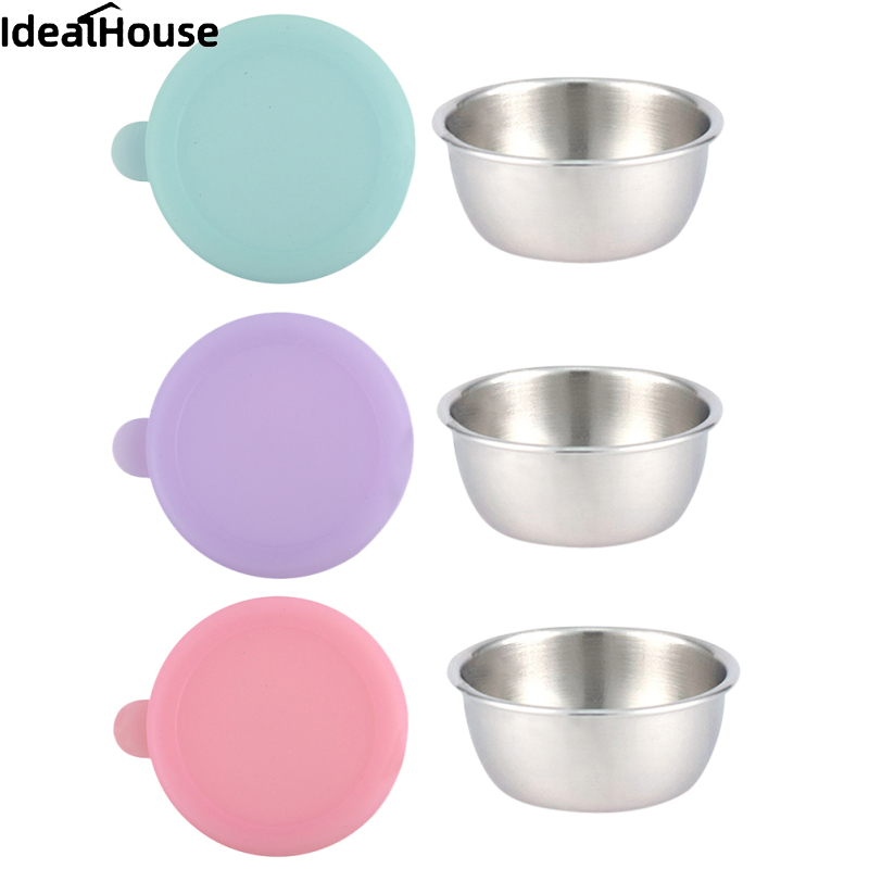 IDealHouse Store【Fast Delivery】Condiment Containers With Lids 4 Pack 50ml Dipping Sauce Cup Leakproof Silicone Lid For Dessert Salad Dressing