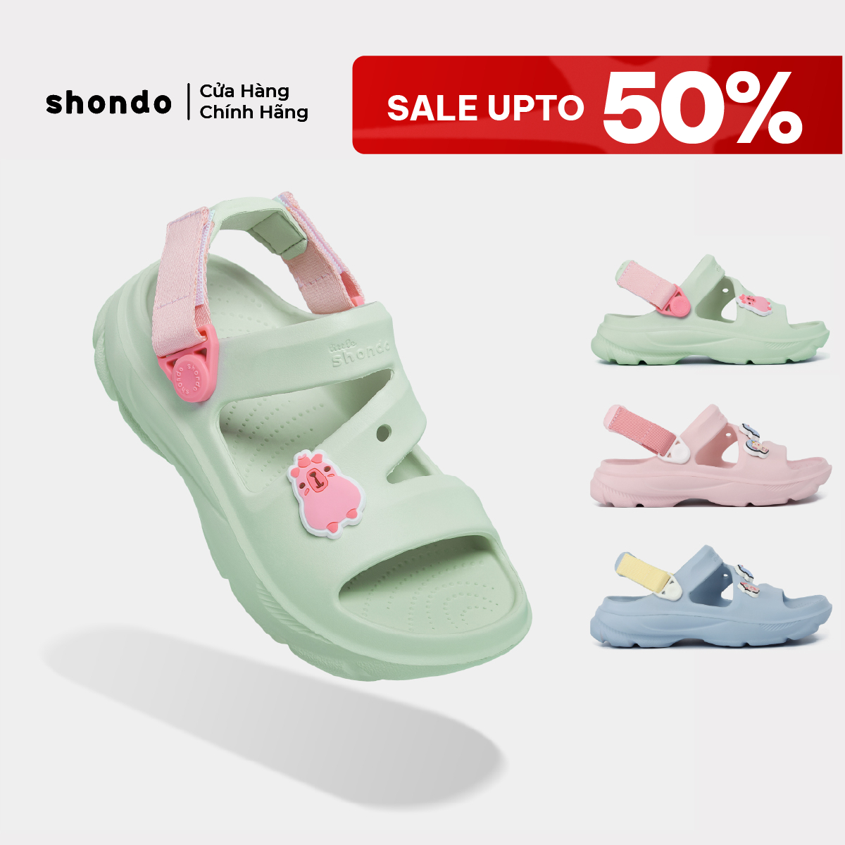 Giày Sandal Bé Gái FX Chất Nhựa Đúc Cao Cấp Chống Trơn Trượt, Không Thấm Nước Shondo Nhiều Màu