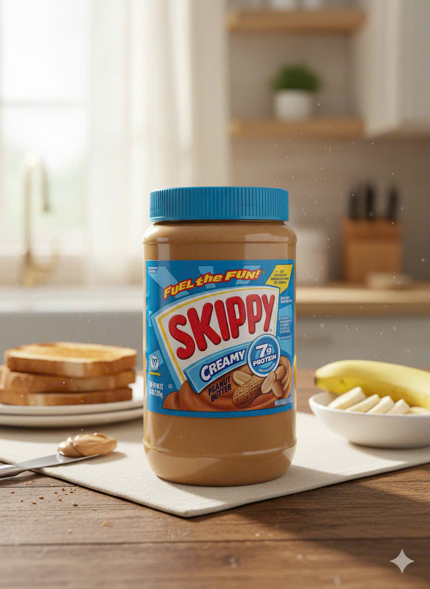1 HŨ Bơ đậu phộng Skippy Creamy Peanut Butter – hũ lớn 1.36kg
