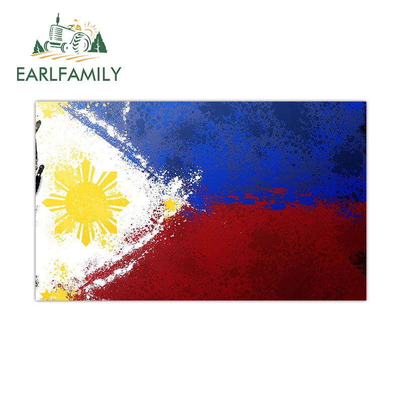 Earlfamily 13cm x 8.9cm cho Sticker Philippines cờ truyện tranh decal cá tính sáng tạo Sticker thích