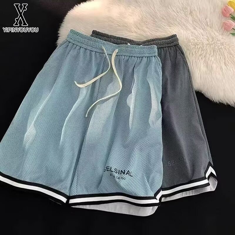  YIPINYOUYOU丨Quần short thường nhật mỏng nam quần lưới đi biển nhanh khô thoáng khí năm điểm Quần thể thao 