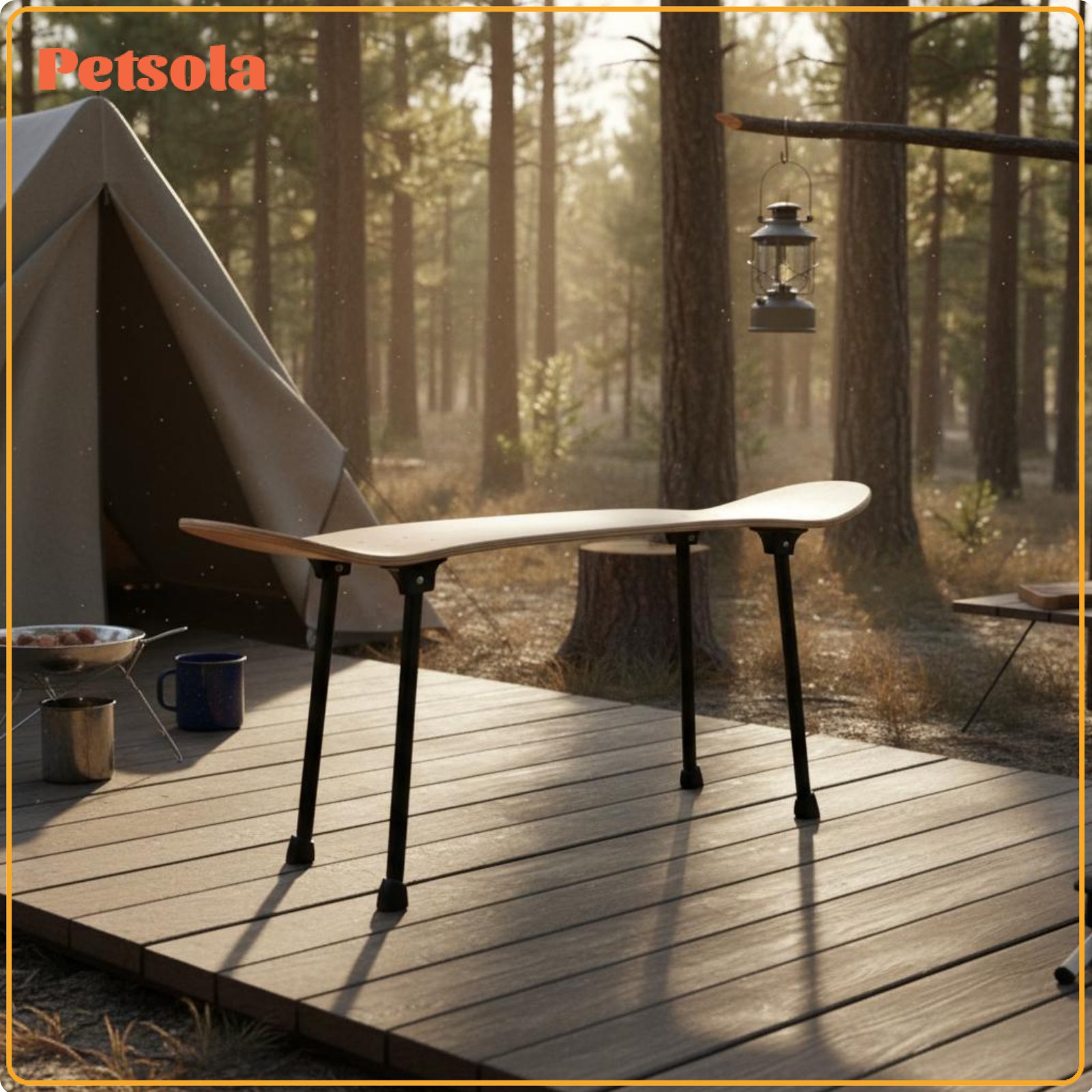 petsola Foldable Lightweight Folding Outdoor Table Compact Storage Portable Camping Table Long-Lasting Folding Skateboard Bench Load-Bearing 25kg for Skateboarders ราคา 2,623 บาท*ส่งฟรี