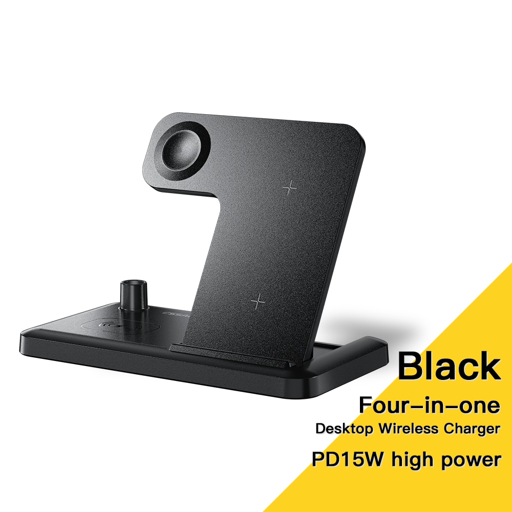 Essager 4 Trong 1 chân đế sạc không dây 15W Đồng Hồ sạc điện thoại Iphone 14 13 12 11 X Apple Đồng H