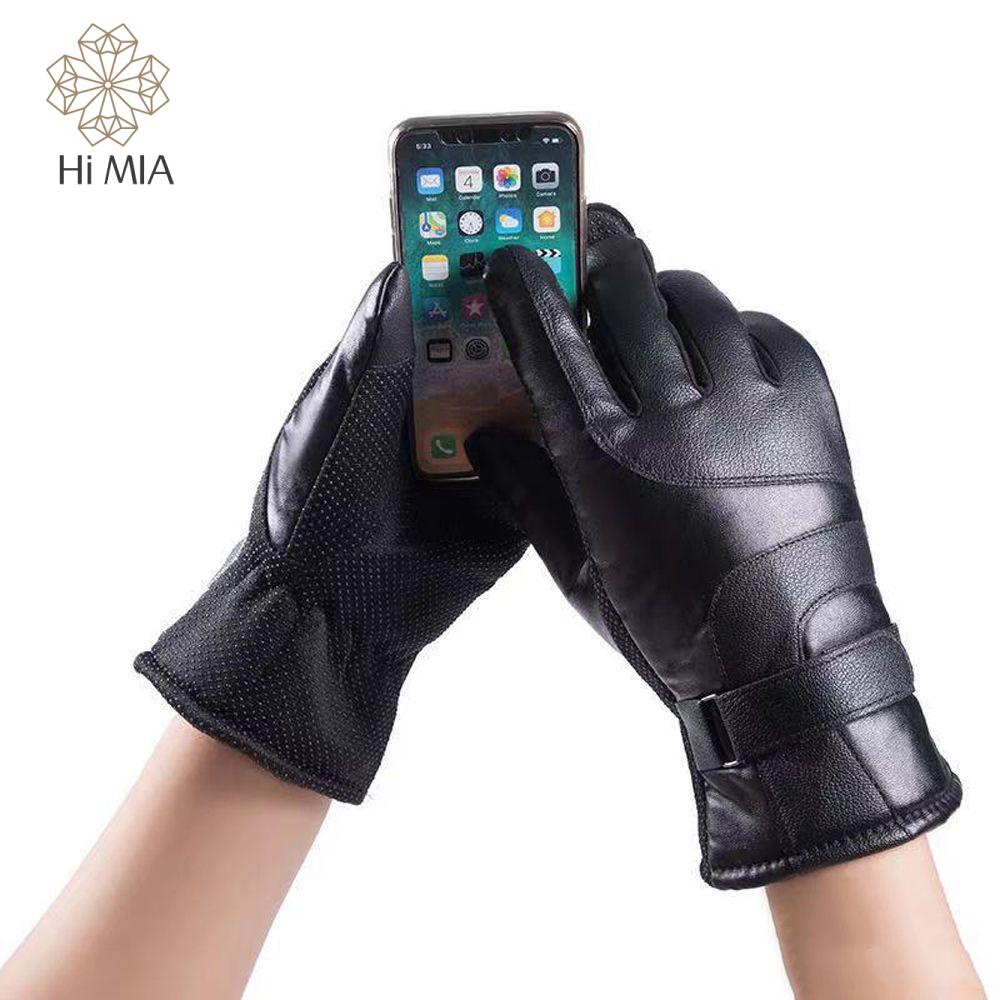 găng tay mùa đông găng tay chống nắng găng tay y2k bao tay len nữ Cho Nam Thanh lịch Dày Màn Hình cảm ứng Ấm Clambing Người đàn ông Găng Tay Màu Đen PU Da Hàn Quốc Găng Mùa đông Găng Tay Găng Tay