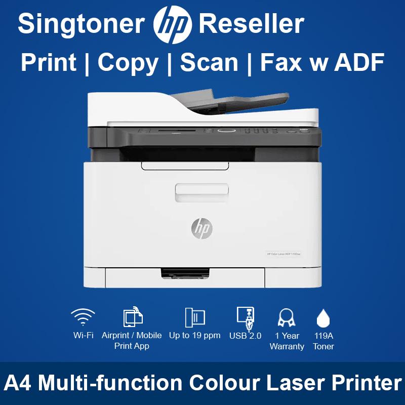 [Original] HP Color Laser 179fnw Wireless All in One Laser Printer with Mobile Printing & Built-in Ethernet Works with Alexa Colour Laser Printer 179 fnw Singapore