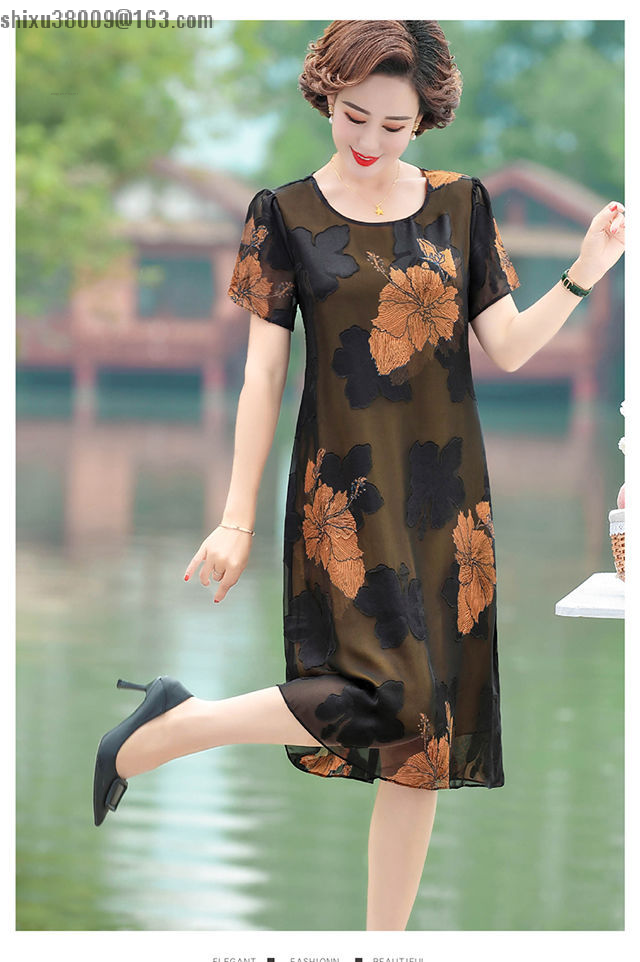 Shixu38009 Store "2022 Đầm voan kích thước lớn mới cho các bà mẹ TRUNG NIÊN & cao tuổi | ĐẦM MÙA HÈ 