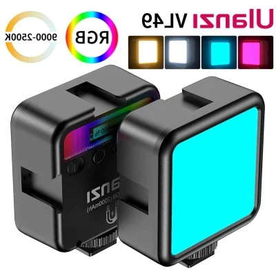 ULANZI VL49 RGB LED Light 2000mAh Rechargeable for Phone DSLR GoPro HERO 9 8 7 Insta360 ONE DJI Action Camera