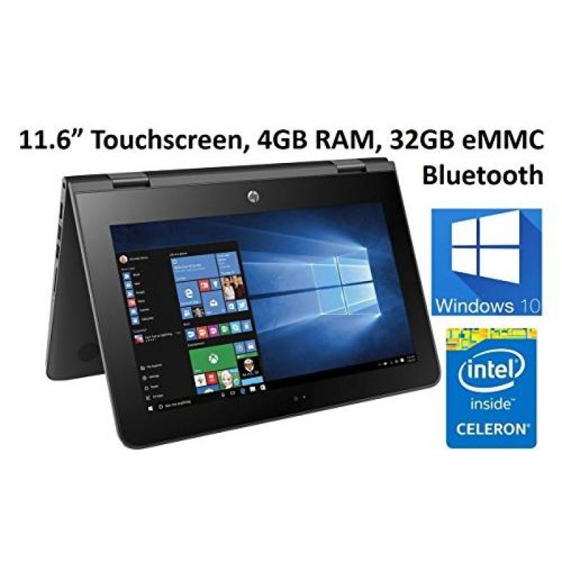 HP X360 11.6-Inch Touchscreen 2-in-1 Convertible Premium HD Laptop (Intel celeron N3060, 4GB RAM, 32GB eMMC, Windows 10)