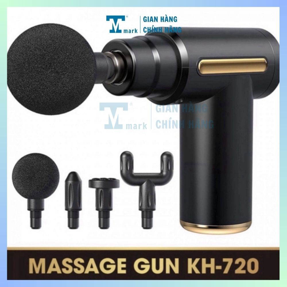 Máy massage đấm lưng cầm tay đa năng trị liệu cổ vai gáy 4 đầu 6 chế độ cao cấp