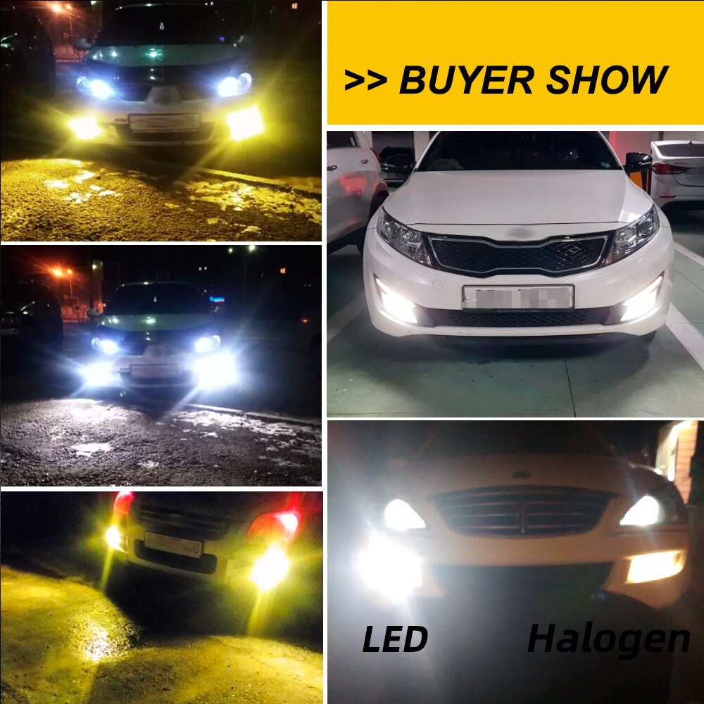 CNSUNNYLIGHT H8 H11 LED HB4 9006 9005 HB3 H9 H16 Car Fog Lights H7 H4 Headlight Blub 2400Lm 6000K White 3200K Lemon Yellow Auto Lamp Accessories (11)