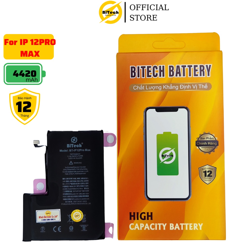 Pin Điện Thoại Dung Lượng Cao BITECH ( Tặng kèm bộ vít + seal dán pin )