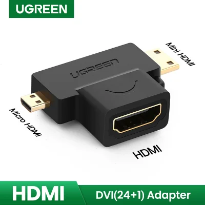 UGREEN 3 in 1 Mini HDMI Male Micro HDMI male to HDMI Female Converter adapter for tablet pc tv mobile phone HDMI adapter-Intl