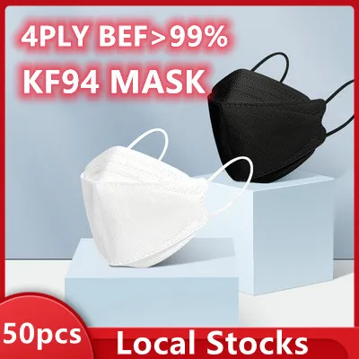[New Arrival] Dr DuoDuo 50PCS KF94 Face Mask 4 ply Protection Korean Version KN95 Black Mask Washable N95 Mask Reusable Protection 4-Layers