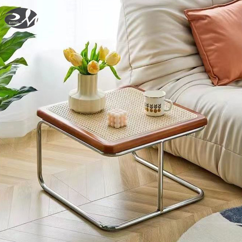Vine woven tea table, living room, household small unit tea table combination, simple tea table, sofa, coffee table by the side