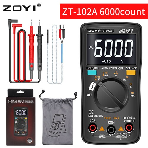 Zoyi đa năng kế kỹ thuật số ZT-98/100/101/102/102A tự động điều chỉnh phạm vi 6000 đếm AC/Ampe kế DC Vôn kế Ohm Hz Ture RMS Tester xách tay