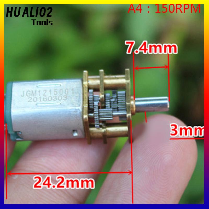 HUALI02 Micro N20 Bánh Động Cơ Tốc Độ Chậm Kim Loại Hộp Số Giảm Tốc Động Cơ Điện Tự Làm Đồ Chơi - 7