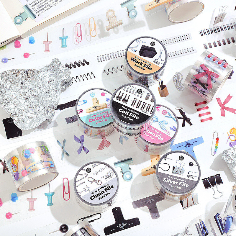 ENWEI 1 Roll Aesthetics Journal Masking Tape Waterproof Paper Washi Tape Scrapbooking Material Scrapbook Kit