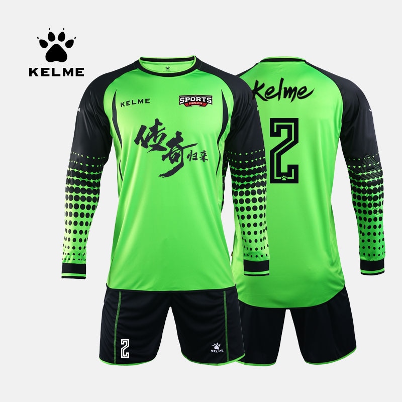 KELME Custom Football Jerseys Goalkeeper Jersey Men Long Sleeve Football Uniform Soccer Shorts Traning Sponge Protector 3491979 ราคา 855 บาท*ส่งฟรี