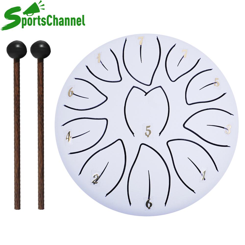 Sportschannel 6 inch 11 ghi chú handpan trống với Túi trống sách âm nhạc trống vồ ngón tay chọn âm thanh chữa bệnh cụ mưa kêu vang