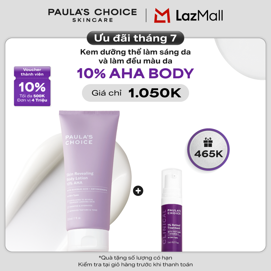 Kem dưỡng thể làm sáng da Paula’s Choice RESIST SKIN REVEALING BODY LOTION WITH 10% AHA 5900