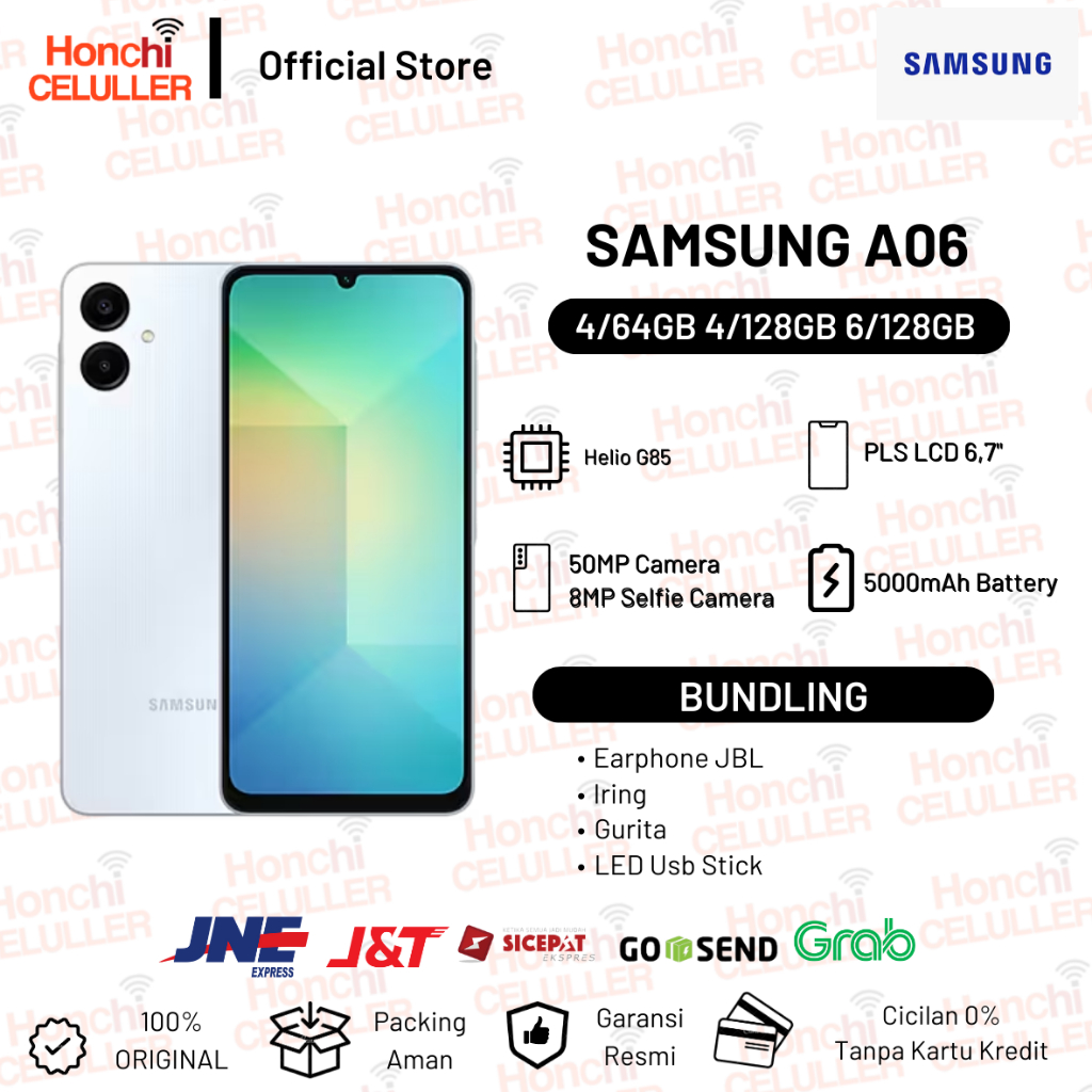 Samsung Galaxy A06 6/128GB 4/128GB 4/64GB Garansi Resmi Indonesia SEIN Harga 1,599,000 rupiah*Gratis Ongkir