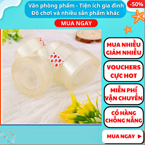 Combo 5 - 10 cuộn băng keo trong, Băng dính , băng dính trong suốt , Băng dính giấy , Aplusmart