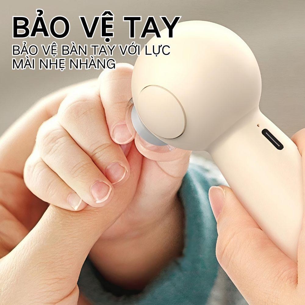 Đèn LED + sạc USB + 6 đầu mài đa chức năng + máy mài móng tay thông minh - an toàn cho bé từ 0-3 tuổi Ngăn ngừa vết cắt - quà tặng hoàn hảo cho cha mẹ mới