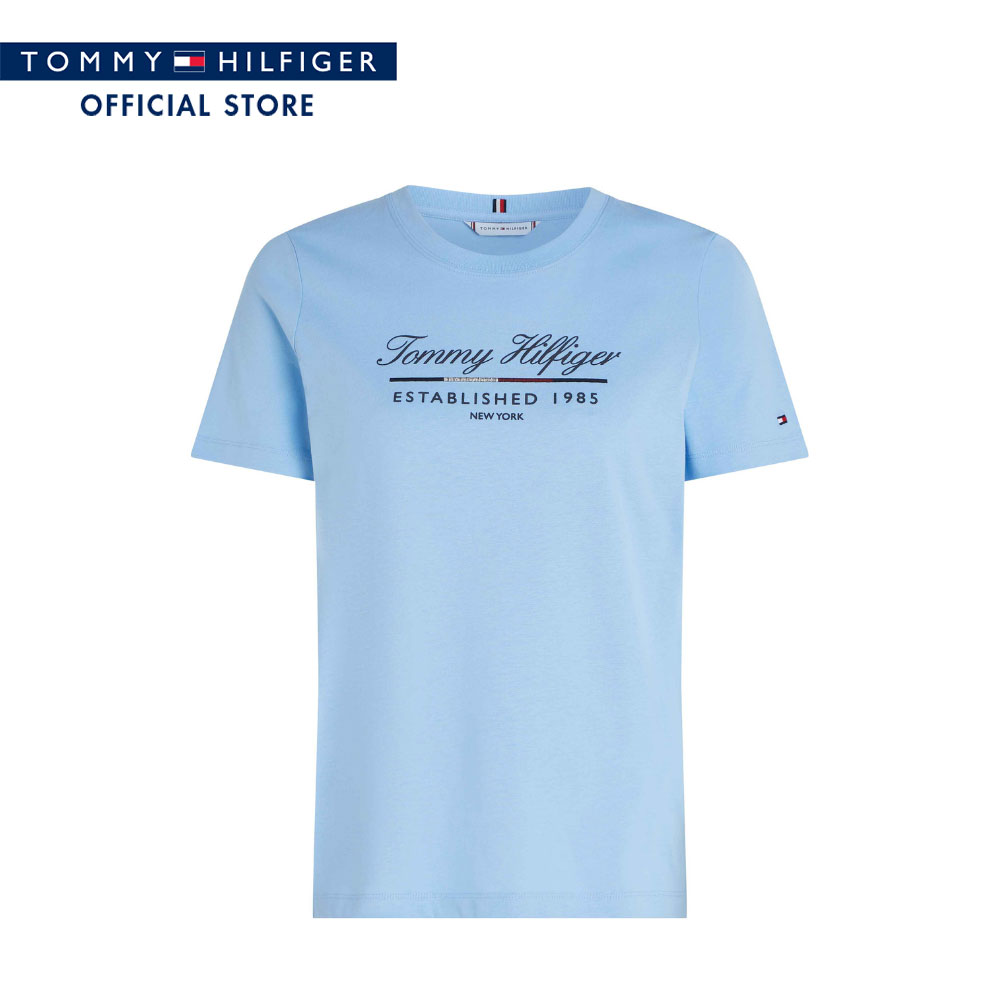 Tommy Hilfiger Women Tees Model WW0WW43502 C1Z - Blue Regular Fit ราคา 1,883 บาท*ส่งฟรี