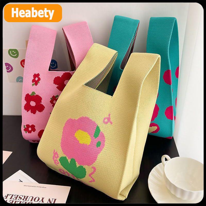 【2-3 ngày giao hàng】 Thời Trang Handmade Đan Túi Xách Phụ Nữ Mini Knot Cổ Tay Túi Hàn Quốc Giản Dị Tote Túi Tái Sử Dụng Túi Mua Sắm