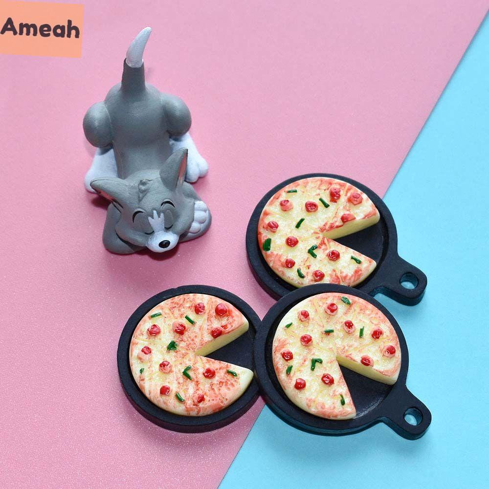 AMEAH Gift For Children Pizza Plate Pizza Miniature Iron Plate Pretend