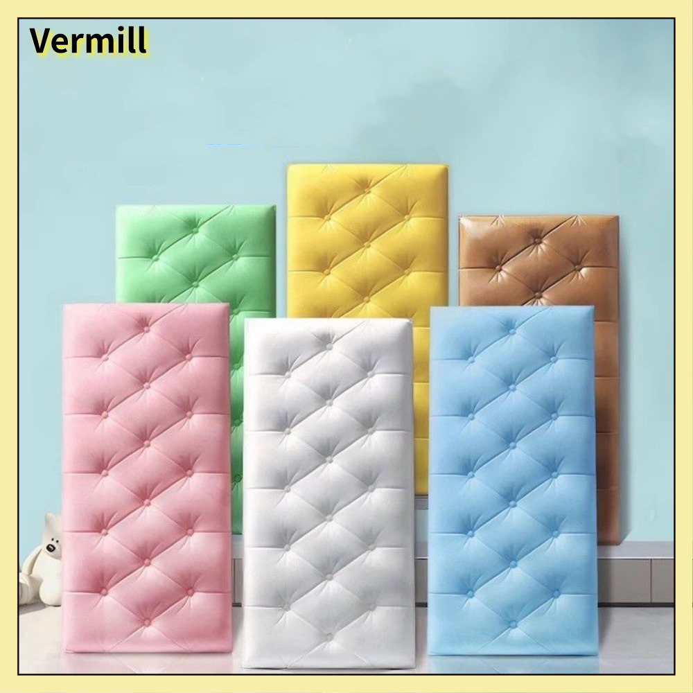 VERMILL Dày Miếng dán tường 3D Tự làm Tự dính Giấy dán tường Trang trí nhà cửa Chống va chạm Tấm lót tường Phòng ngủ trẻ em
