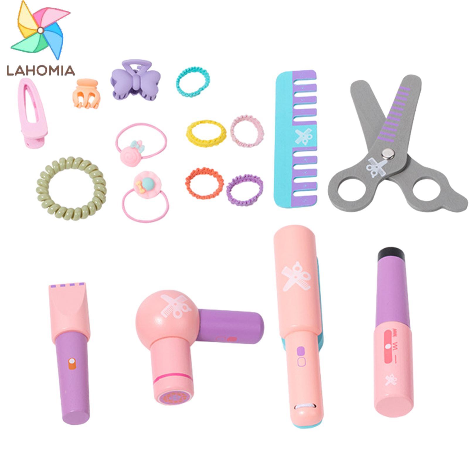 lahomia Kids Barber Playset Simulation Hair Cutting Set for Game Role Play Party