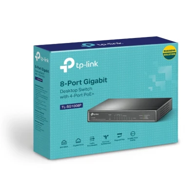 TP-LINK SG1008P 8-Port Gigabit Desktop PoE Switch with 4-Port PoE+