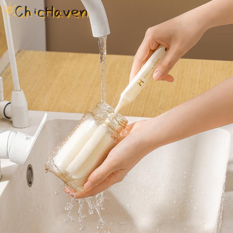 ChicHaven Có thể tháo rời miếng bọt biển bé cup chai bàn chải nhà bếp công cụ làm sạch chai làm sạch bàn chải uống wineglass chai cốc thủy tinh