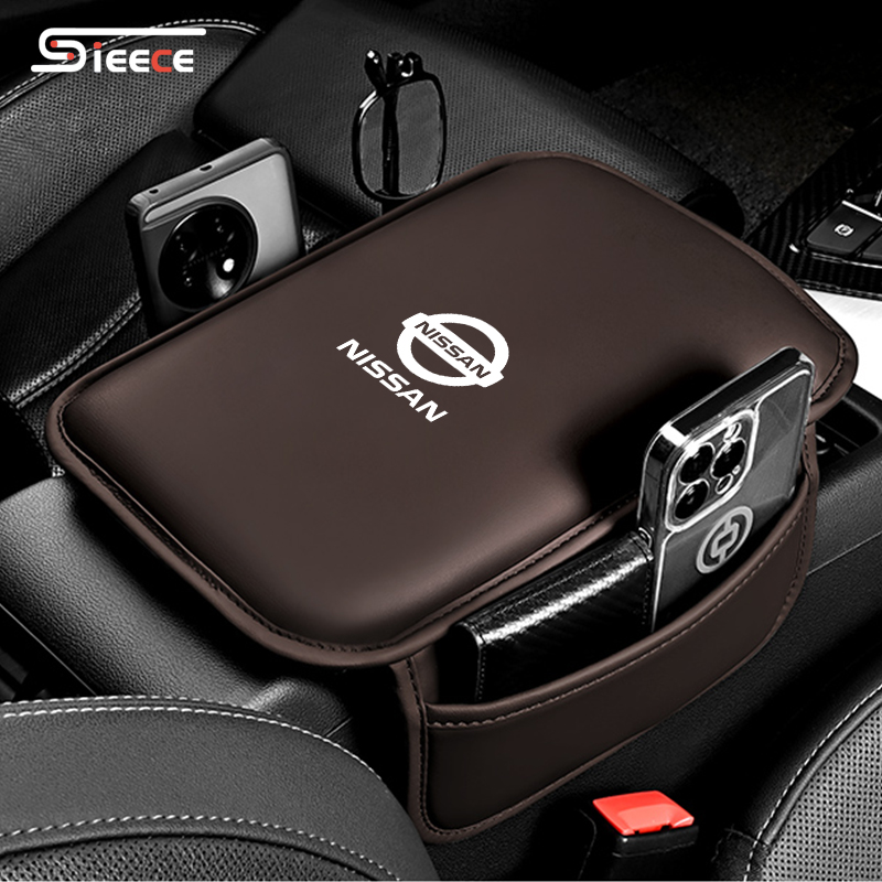 Sieece Leather Car Armrest Cover Center Console Pad for Nissan Kicks March Almera Note Juke ราคา 239 บาท*ส่งฟรี