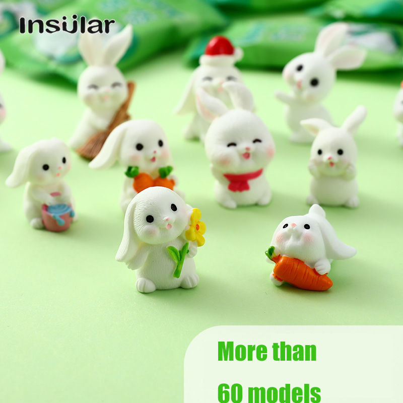 Insular túi mù Thủy Triều Insular chơi hộp đồ chơi sưu tập nhỏ màu trắng Búp bê thỏ mô hình nhựa trang trí chú thỏ nhỏ Túi đồ chơi sưu tập bất ngờ món quà nhỏ đạo cụ trò chơi