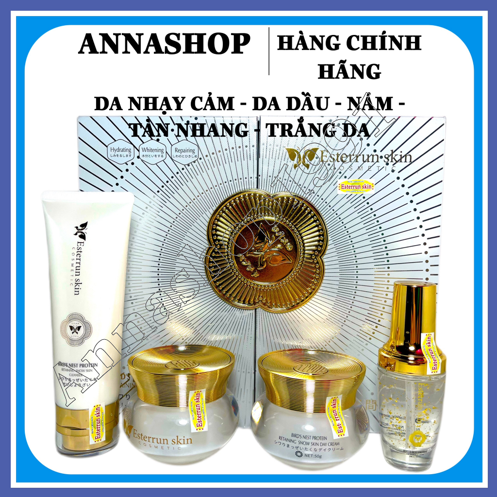 (CHÍNH HÃNG) Bộ kem Esterrun skin Nhật Bản 4 in 1 chuyên nám tàn nhang trắng da lão hóa hư tổn