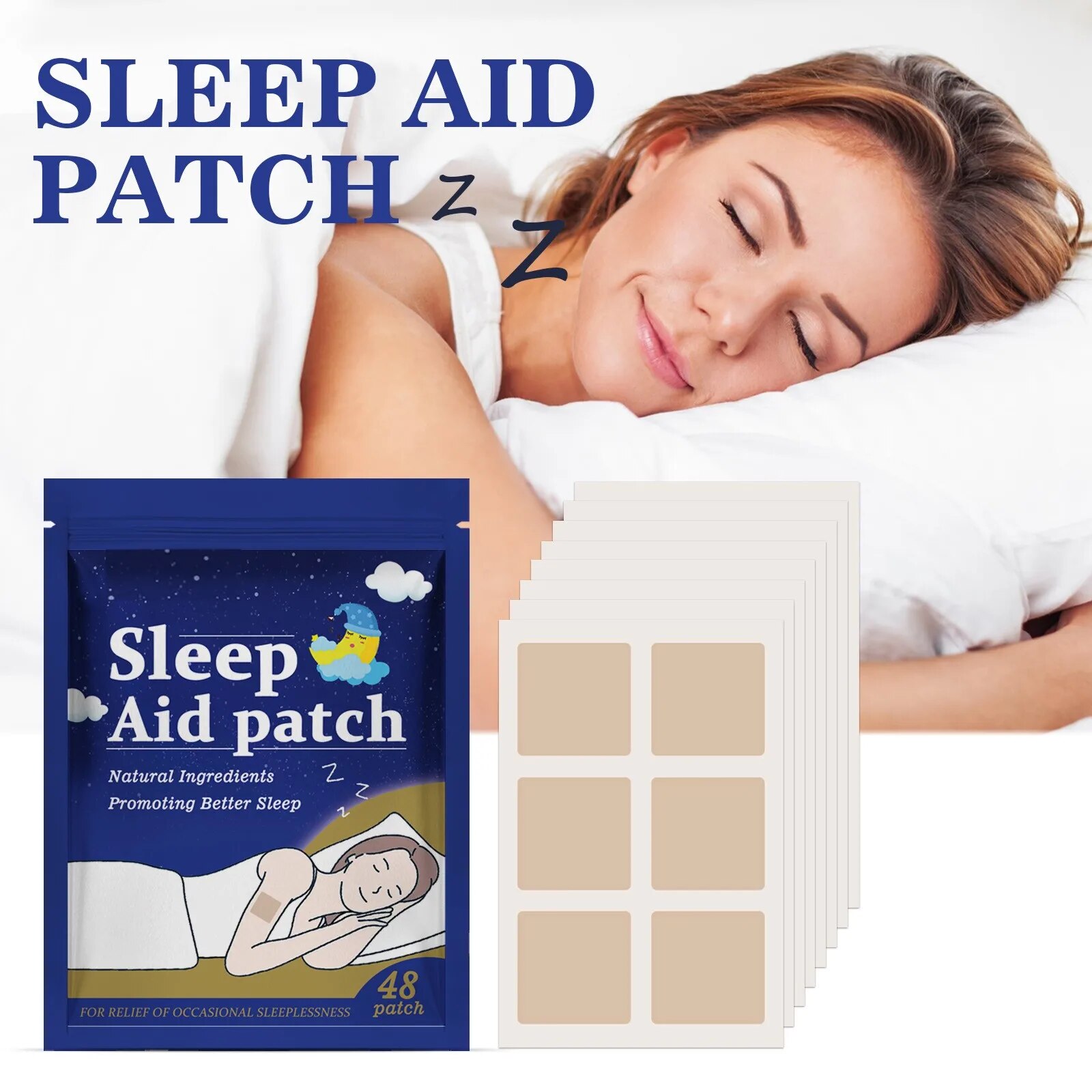 48pcs Insomnia Treatment Relieve Anxiety Decompression Headache Neurasthenia Soothing Plasters Body Relaxing Help Sleeping Patch ราคา 399 บาท*ส่งฟรี