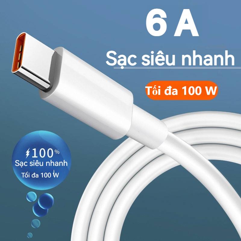6A 100W USB Type-C cáp siêu nhanh sạc cáp cho oppo xiaomi realmi samsung Loại C sạc cáp USB Loại C dây dữ liệu