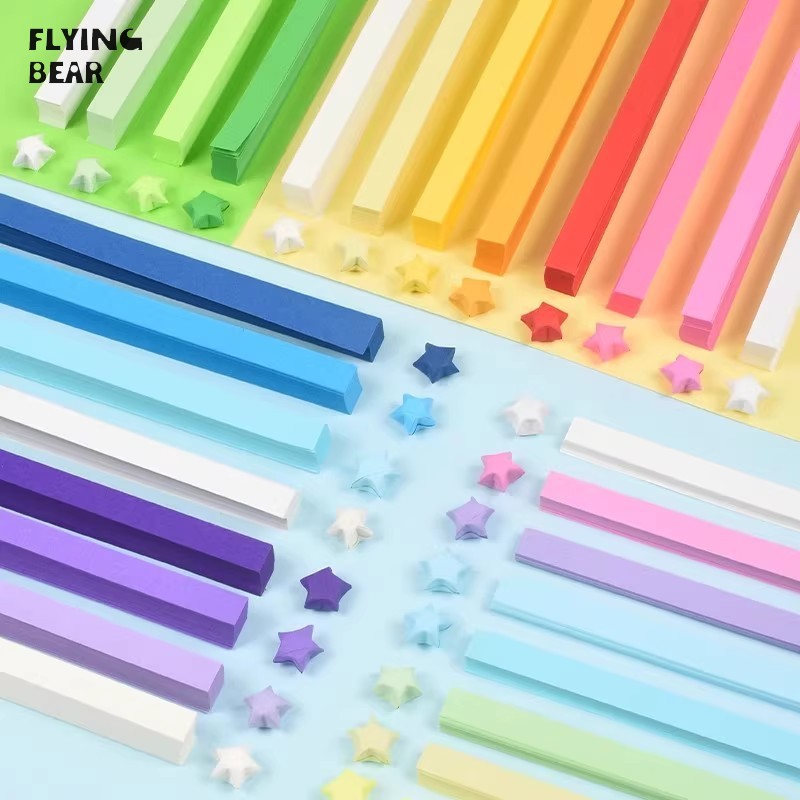 Origami Sao gấu bay, ngôi sao may mắn dạ quang Gradient, Origami sao năm cánh, Origami tự làm sáng tạo thủ công hoạt hình