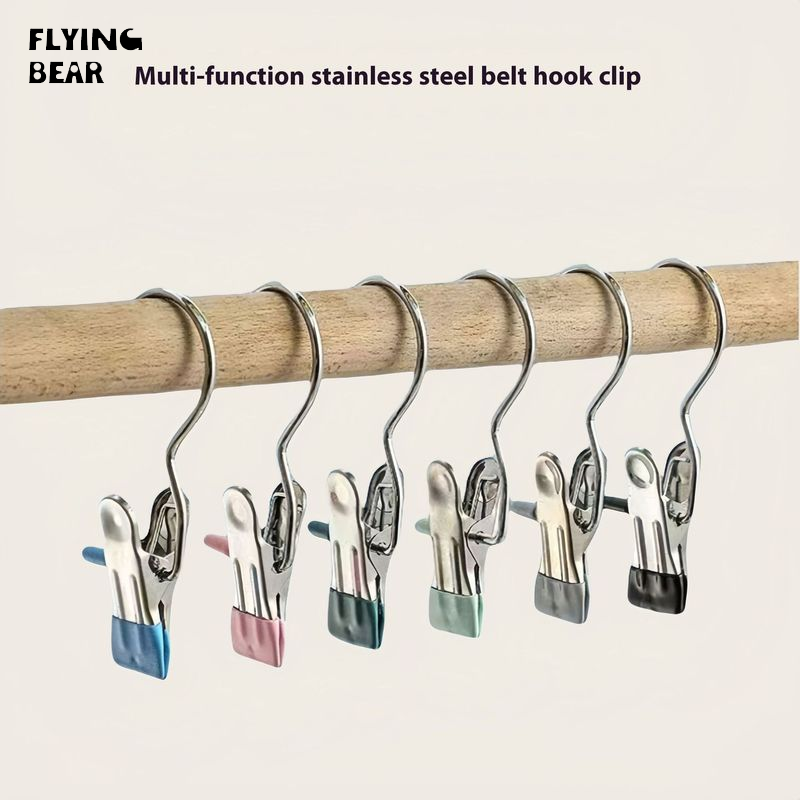 Flying Bear Kẹp 3 chữ Kẹp Ba chữ bằng móc làm bằng thép không gỉ đa năng Kẹp mũ liền mạch nhúng gia dụng Móc Treo Phơi khô