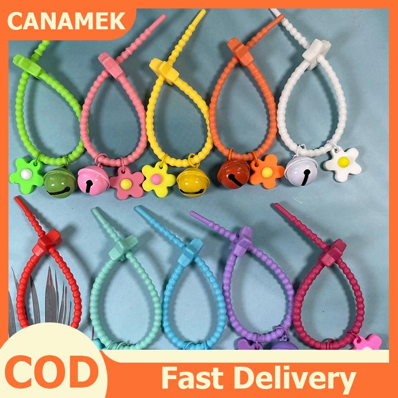 CANAMEK Ngọt Ngào Kẹo Màu Hoa Chuông Keychain Silica Gel Hoa Keyring Cho Cô Gái Túi Mặt Dây Chuyền Ba Lô Trang Trí