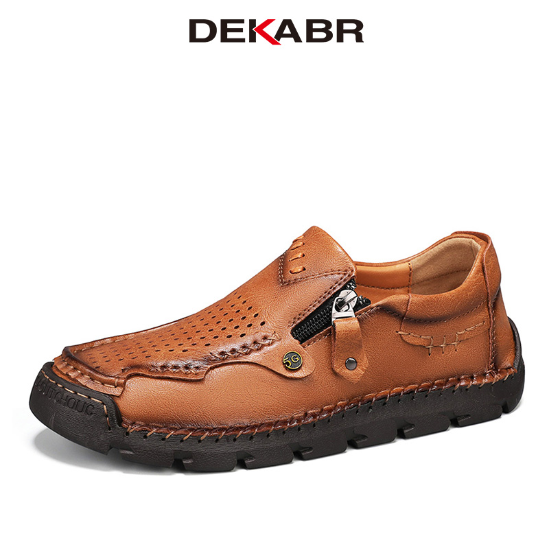 DEKABR Men's Casual Shoes Brand Breathable Comfortable Summer Hollow Split Leather Shoes For Men Plus Size 38-48 ราคา 925 บาท*ส่งฟรี