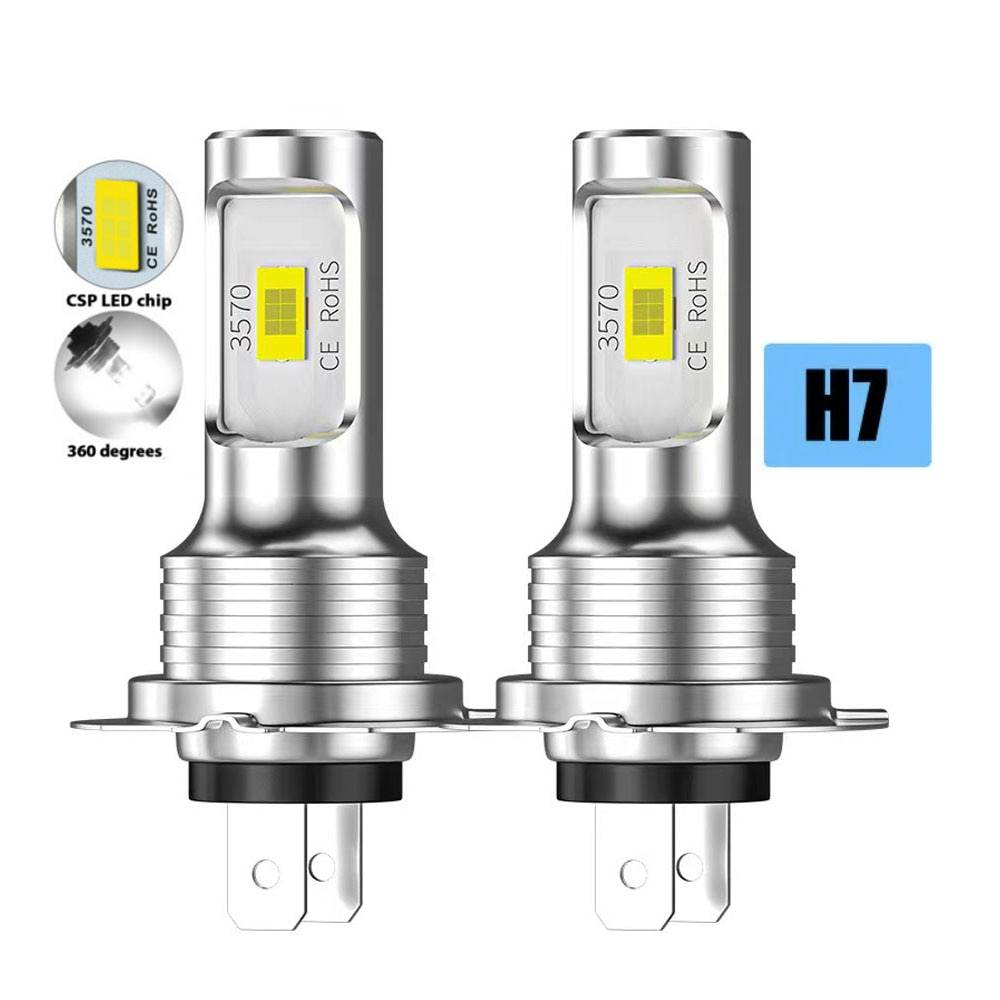 2 cái H7 H1 H8 H9 H11 9005 9006 Bóng đèn LED HB3 HB4 CSP Đèn pha siêu sáng DRL Đèn 6000K Trắng Xanh Vàng