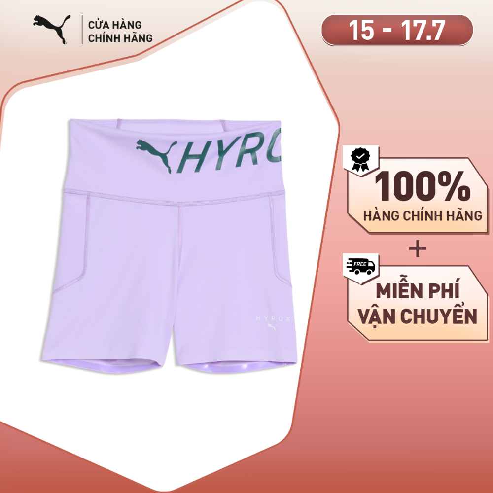 Quần Đùi Thể Thao Tập Luyện PUMA Nữ W xHYROX PWRMD 4 SRTTHT Light Lavender Màu Tím