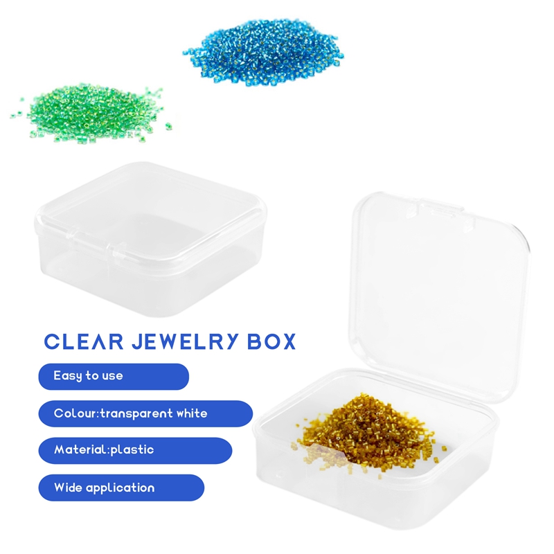 40 Pack Pack Clear Plastic Beads Storage Containers Box with Hinged Lid for Small Items Diamond Bead