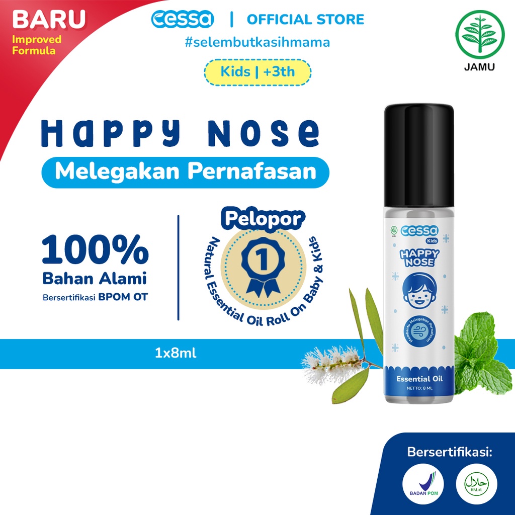 Cessa Kids Happy Nose - Essential Oil Pereda Batuk & Pilek Anak 3 Tahun keatas